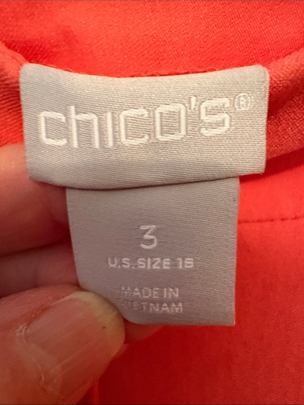 Chico's Coral Multi Boho Open-Front Top with Cream Lace 3 piece set - Picture 8 of 8